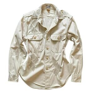 Polo Ralph Lauren Embroidered Western Shirt XS Cotton Beaded